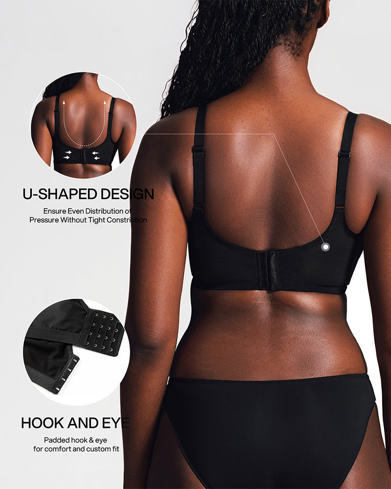 Unlined Mesh Panel Minimizer Bra