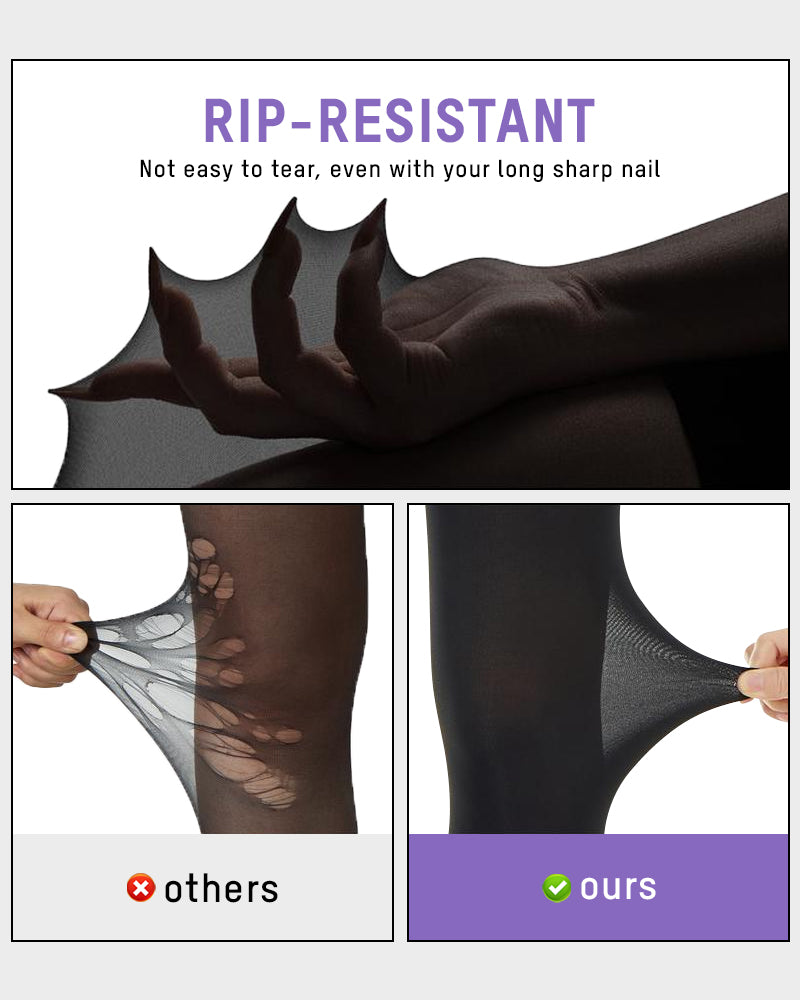 Slimming Semi-Sheer Black Tights